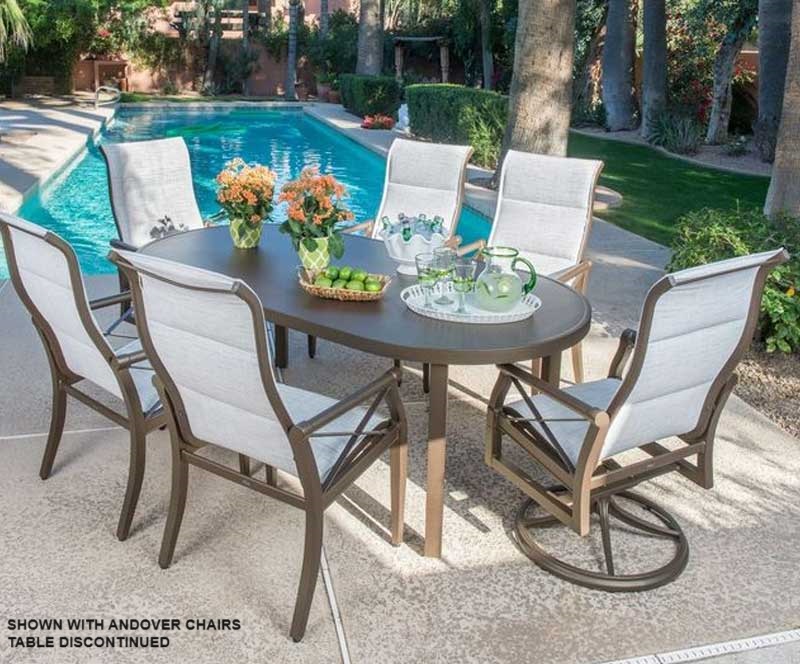 Belden 7PC Padded Sling Aluminum Dining Set by Woodard - Image 2